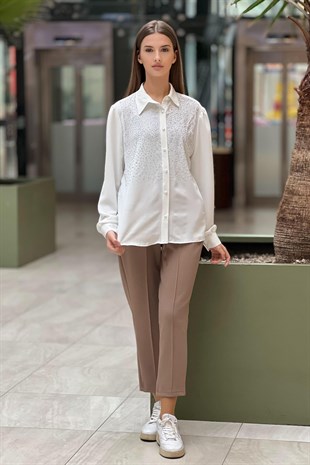On Fashion Taş Detaylı Gömlek