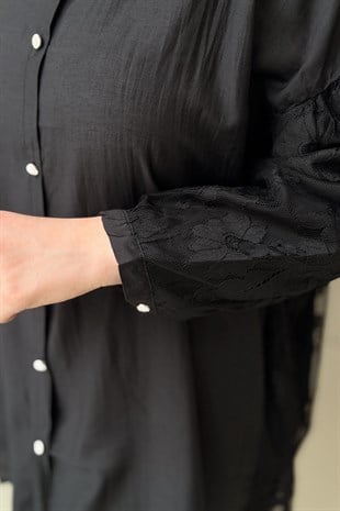 Ghisa Arkası Ve Kolları Dantel Gömlek