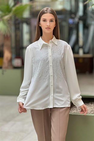 On Fashion Taş Detaylı Gömlek