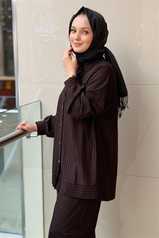 Ghisa Çizgli Gömlek Pantolon Takım
