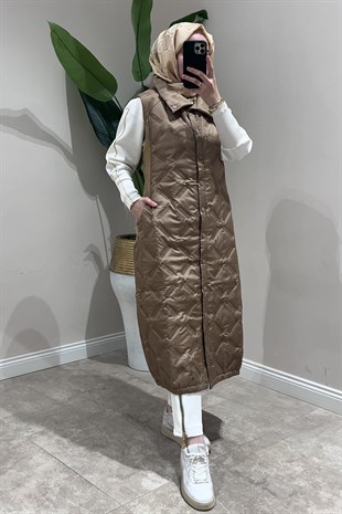 İnvee Triko Detaylı Kapitone Yelek