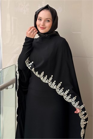 Fashion Night Taş İşlemeli İçli Dışlı Senti Krep Abiye