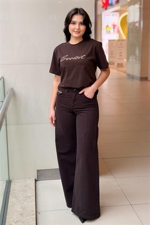 İpekyol Zincirli Wide Leg Jean Pantolon