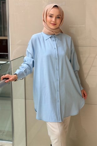 Tığ Triko Saten Yüzlü Oversize Gömlek