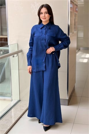 Missdalida Geniş Paça Keten Pantolon