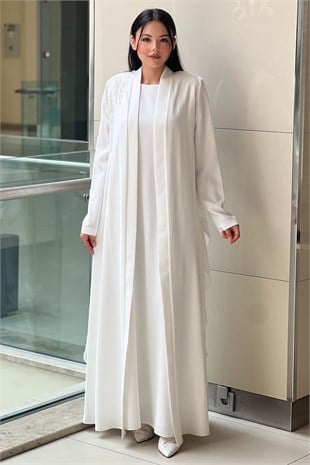 Heddy İç Elbiseli Omuzu Pul Payet Deatylı Abaya