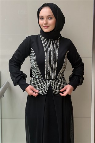 Fashion Night Taş İşlemeli Abiye Elbise
