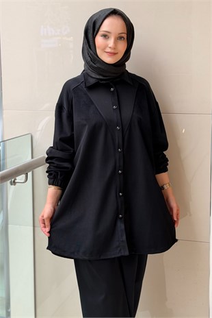 Fuat Gürşen Kumaş Mix Çıtçıtlı Kadife Gömlek Pantolon Takım