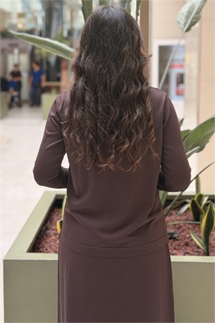Nuss Çapraz Düğme Aksesuarlı Merserize Tunik