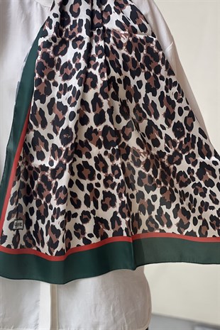 Siyane İpeksi Leopar Vual Şal