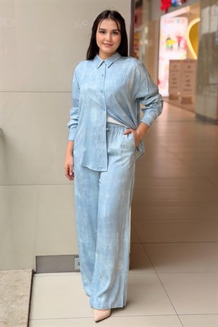 Twist Holfix Baskılı Wide Leg Pantolon
