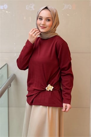 Ghisa Beli Tokalı Büzgülü Tunik