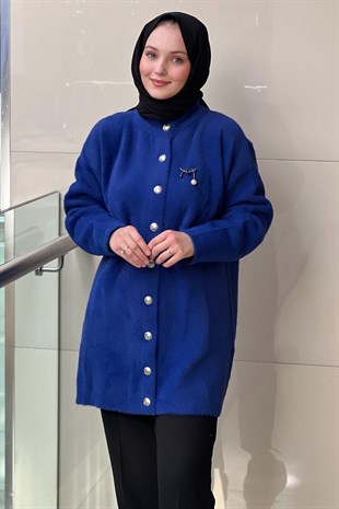 Nuss Önden Çıtçıtlı Basic Angora Hırka