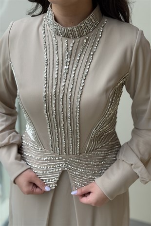 Fashion Night Taş İşlemeli Abiye Elbise