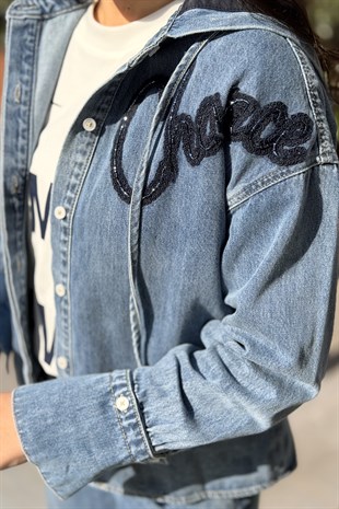 İpekyol Kontrast Kapüşonlu Denim Gömlek