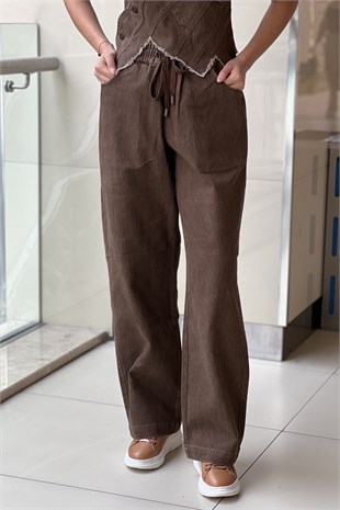 Twist Beli İpli Lastikli Bol Kesim Pantolon