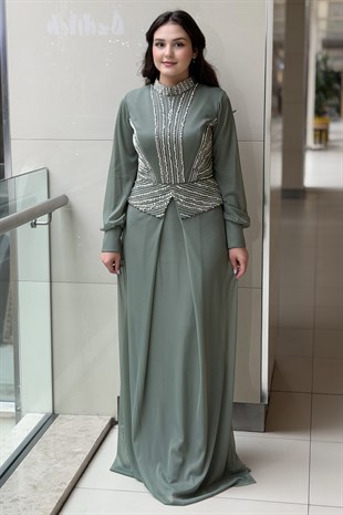 Fashion Night Taş İşlemeli Abiye Elbise