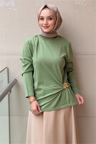 Ghisa Beli Tokalı Büzgülü Tunik