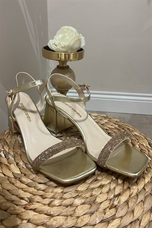 Pierre Cardin Topuklu Taşlı Sandalet Ayakkabı