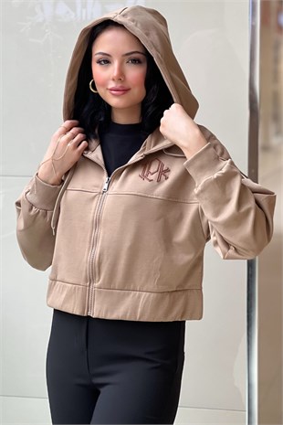 İpekyol Kapşonlu Fermuarlı Logolu SweatShirt