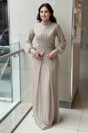 Fashion Night Taş İşlemeli Abiye Elbise