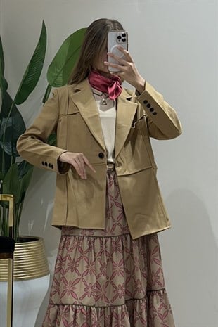İpekyol Patchwork Efektli Blazer Ceket