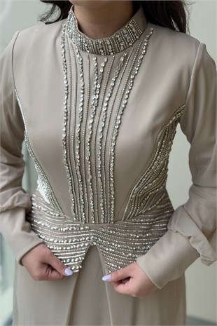 Fashion Night Taş İşlemeli Abiye Elbise