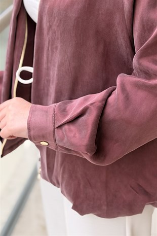 Ghisa Önü Pile Detaylı Fermuarlı Reklan Kol Astarlı Bomber Ceket