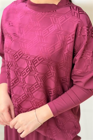 Nuss Labirent Desen Tunik Etek İkli Takım