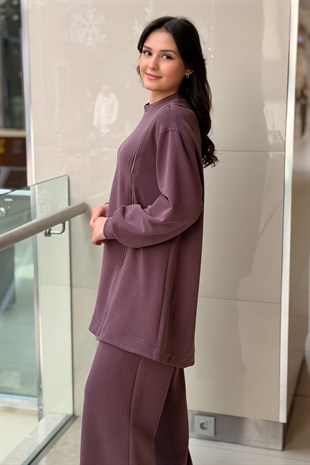 Nurcan Çetin Fermuar Detaylı Tunik Pantolon Takım