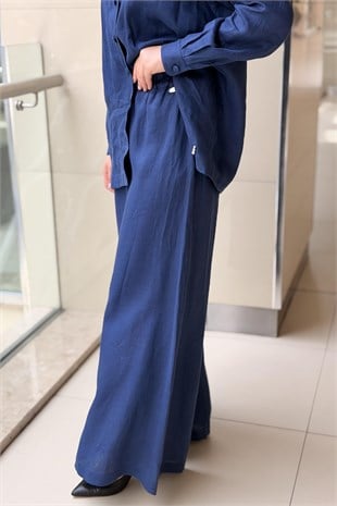 Missdalida Geniş Paça Keten Pantolon