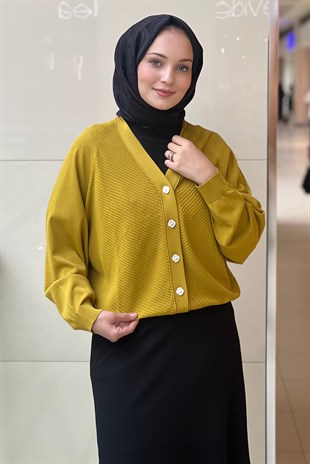 Ghisa Fitil Desenli Reglan Kol Merserize Hırka