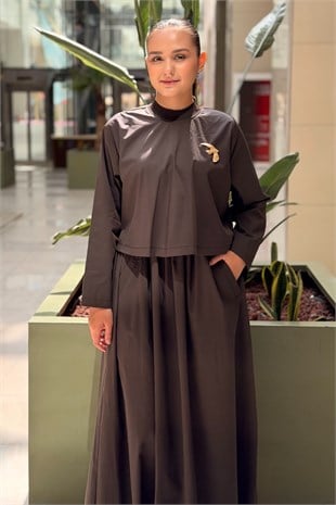 Ghisa Kuş Broşlu Tunik Elbise