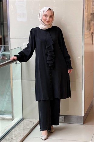 Missdalida Önü Fırfırlı Cupro Tunik