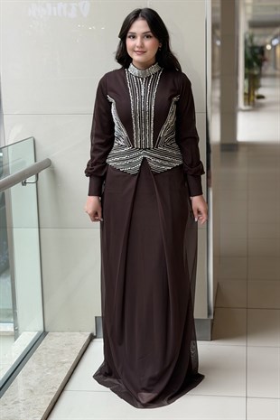 Fashion Night Taş İşlemeli Abiye Elbise