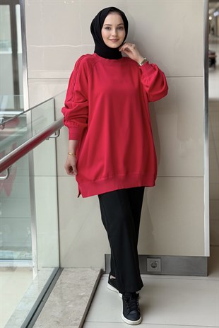 Ghisa Kolları Plise Merserize Detaylı Tunik