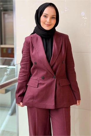 İpekyol Kruvaze Keten Blazer Ceket