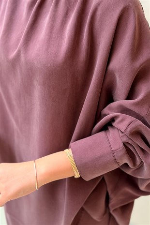 Ghisa Yarasa Kol Önü Kısa Arkası Uzun Tunik Pantolon Takım