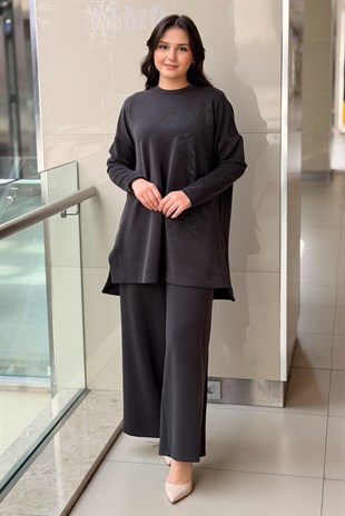Nurcan Çetin Çiçek Baskılı Tunik Pantolon