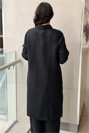 Missdalida İpek Keten Uzun Gömlek