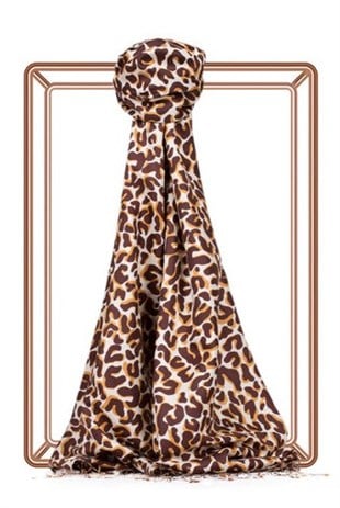 İpekevi 2452 Leopar Desenli İpek Şal