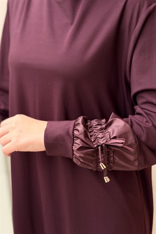Nurcan Çetin Kolları Büzgü Efektli Tunik Pantolon Takım