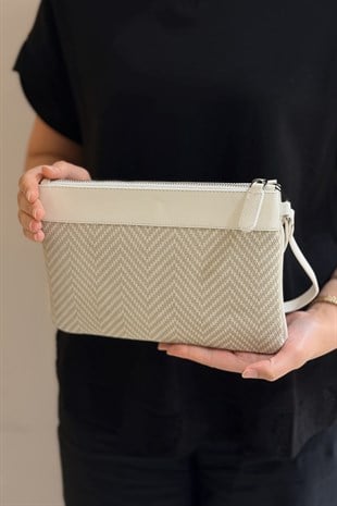 Mahal Bags Zigzag Desen Clutch Çanta