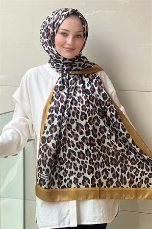 Siyane İpeksi Leopar Vual Şal