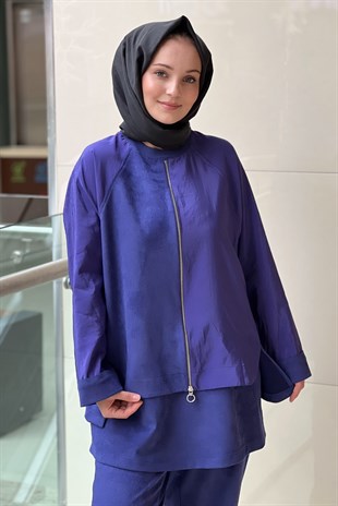 Ghisa Mix Kumaş Parça Desenli Tunik Pantolon Takım