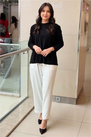 Sentez Elegance Beli Lastikli Dar Paça Pantolon