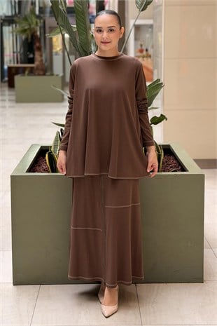 Heddy Eteği Fermuarlı Tunik Etek Takım