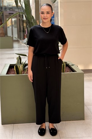 Sentez Elegance Beli Lastikli Dar Paça Pantolon