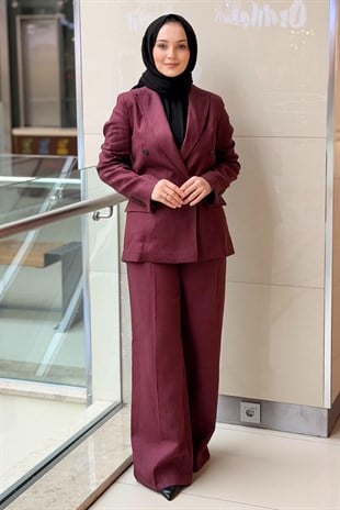 İpekyol Kemerli Wide Leg Keten Pantolon