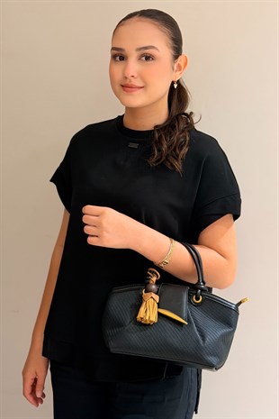 Mahal Bags Hasır Dokulu El Tutmalı Çapraz Askılı Çanta